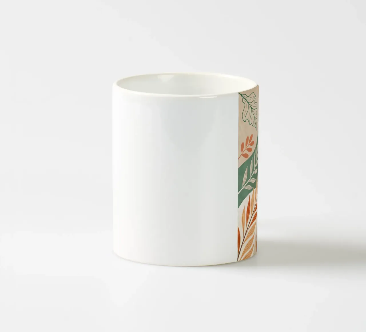 L'abbraccio dell'autunno: Un viaggio botanico astratto tazza in ceramica da Artistic-shop