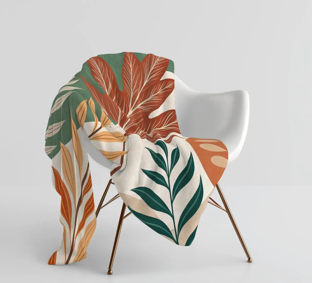 L'abbraccio dell'autunno: Un viaggio botanico astratto coperta in pile da Artistic-shop