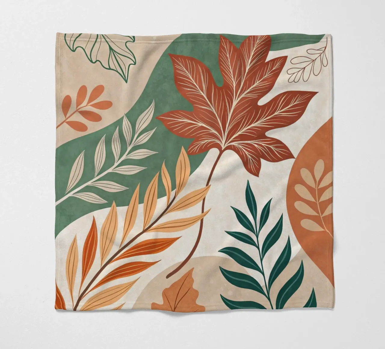 L'abbraccio dell'autunno: Un viaggio botanico astratto coperta in pile da Artistic-shop