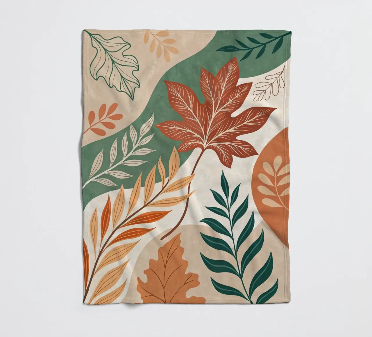 L'abbraccio dell'autunno: Un viaggio botanico astratto coperta in pile da Artistic-shop