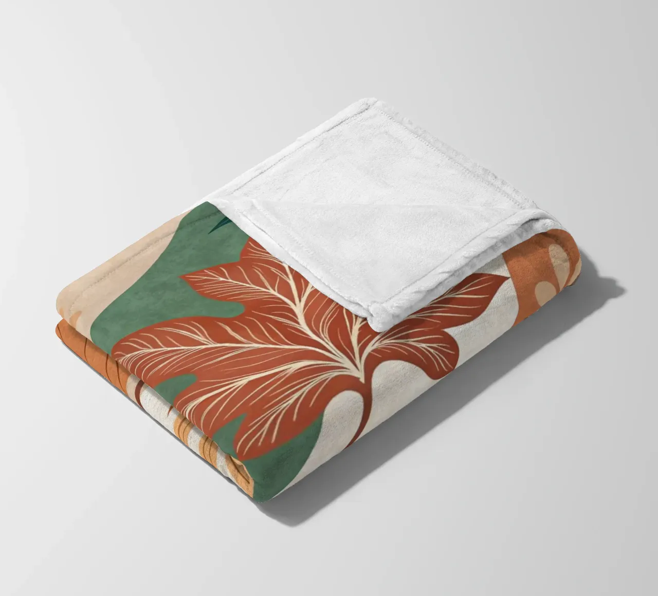 L'abbraccio dell'autunno: Un viaggio botanico astratto coperta in pile da Artistic-shop