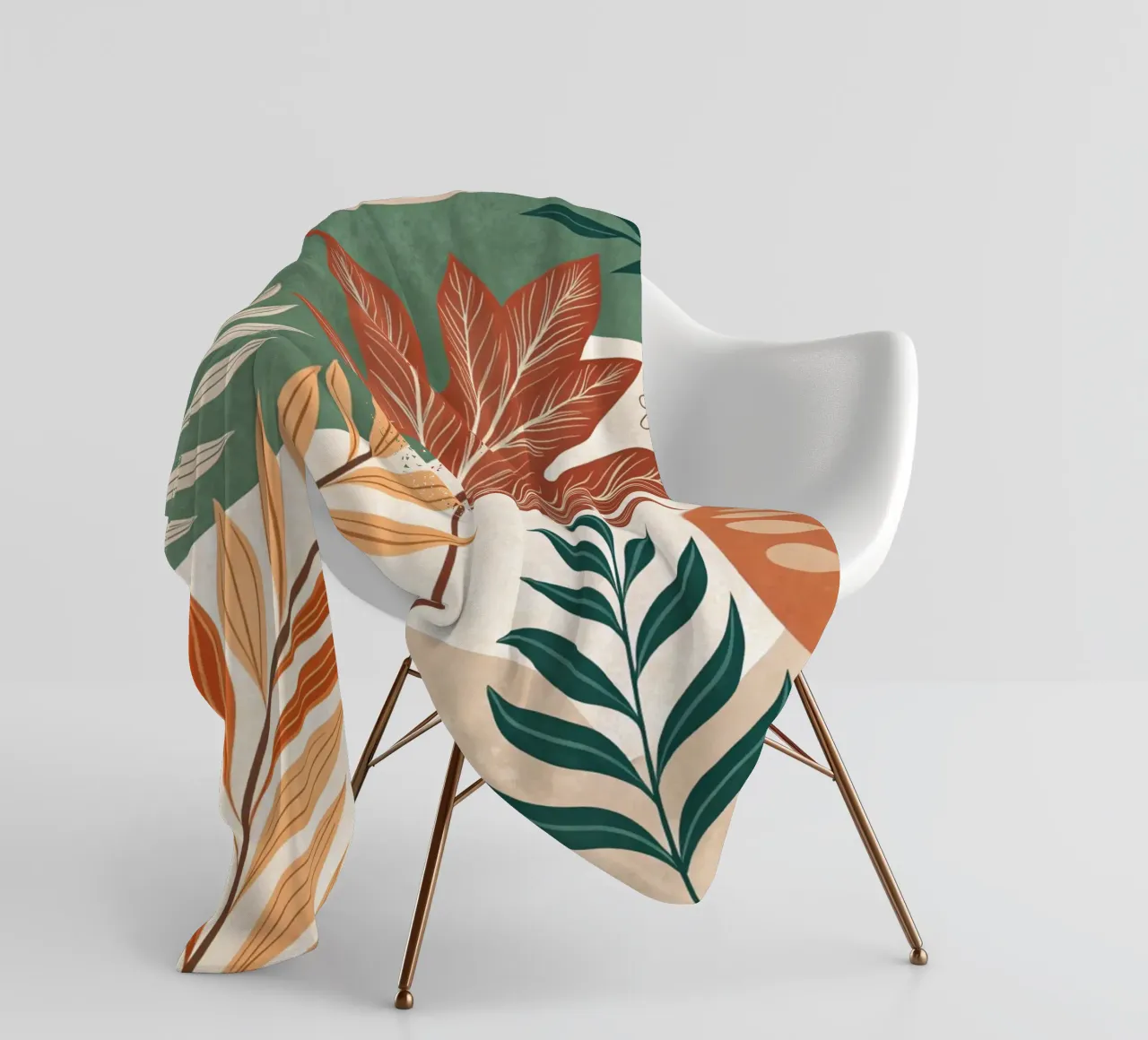 L'abbraccio dell'autunno: Un viaggio botanico astratto coperta in pile da Artistic-shop
