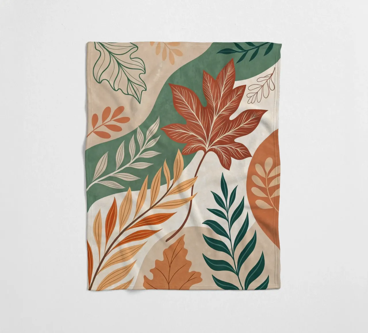 L'abbraccio dell'autunno: Un viaggio botanico astratto coperta in pile da Artistic-shop