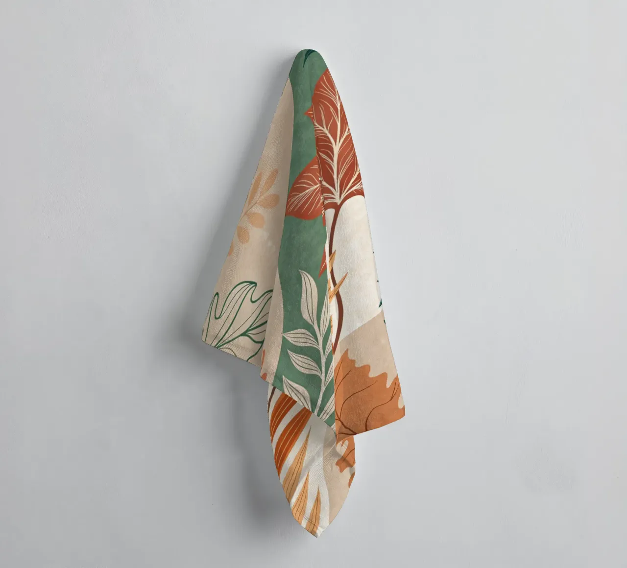 L'abbraccio dell'autunno: Un viaggio botanico astratto asciugamano da bagno da Artistic-shop