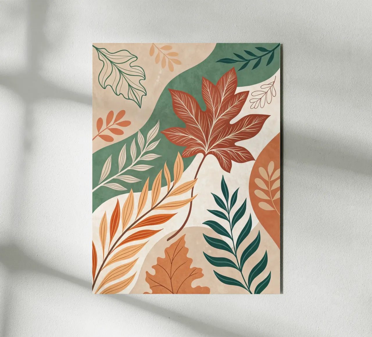 L'abbraccio dell'autunno: Un viaggio botanico astratto alluminio dibond da Artistic-shop