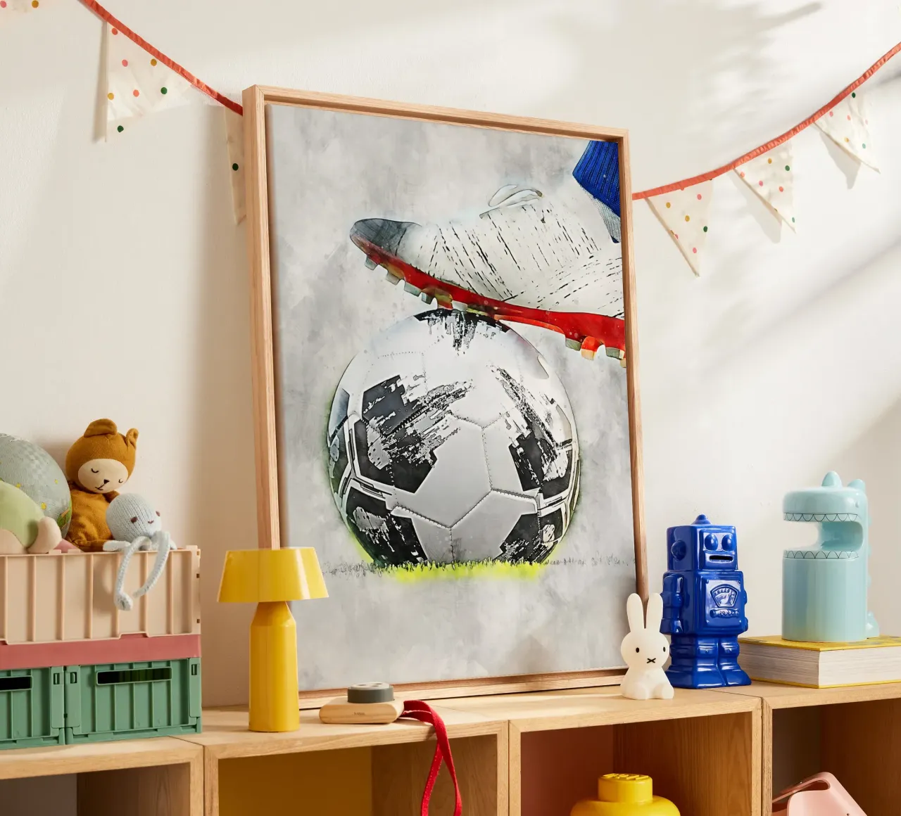 Voetbal 4 canvas met Baklijst van Mateo