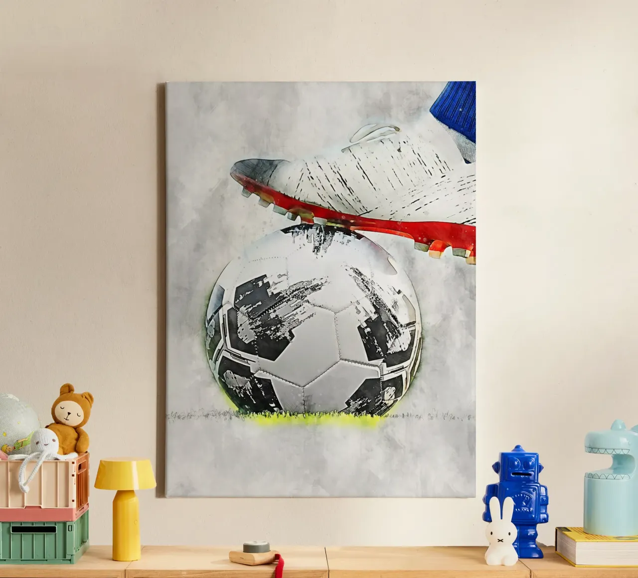 Voetbal 4 canvas met Baklijst van Mateo