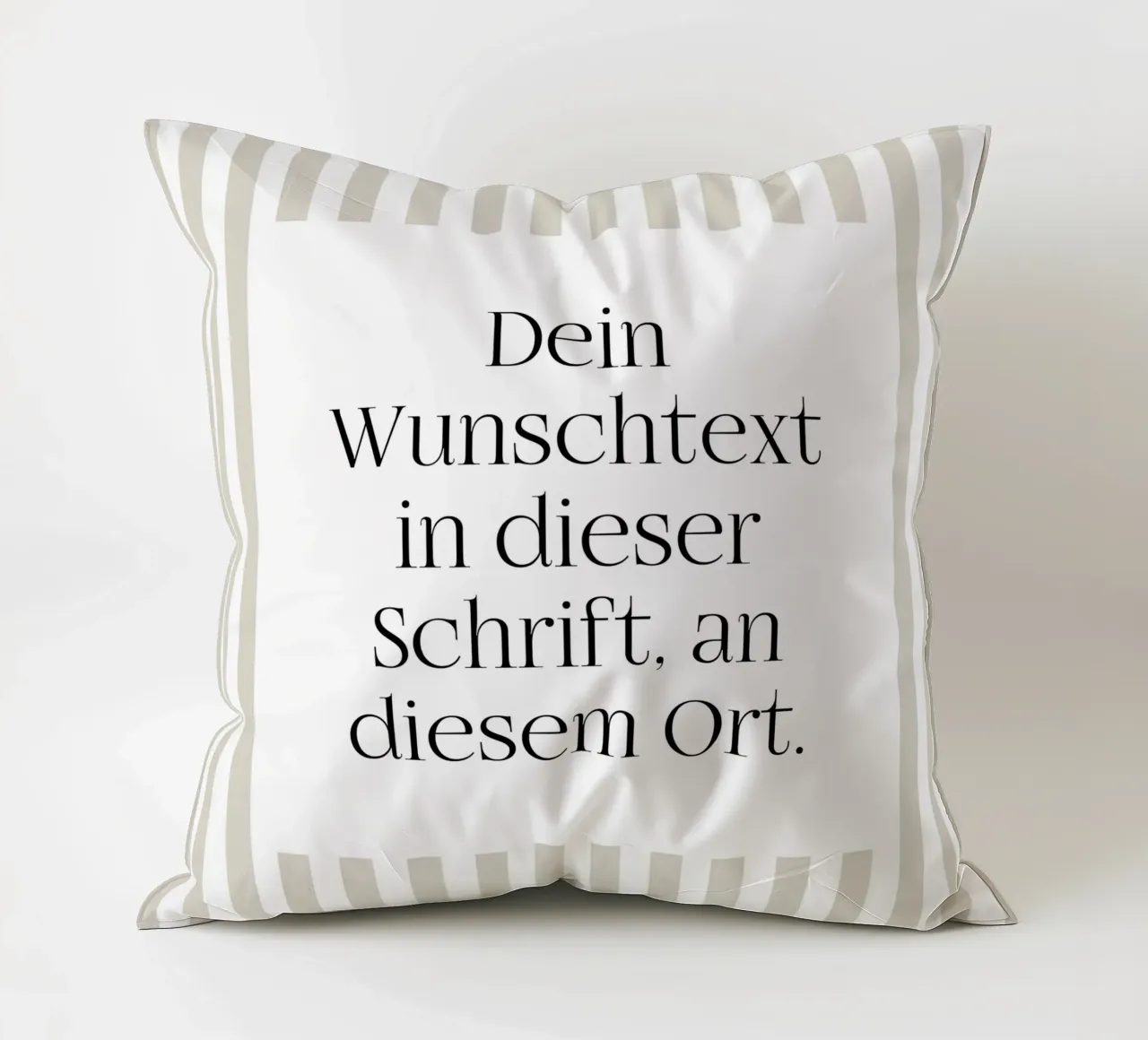 Wunschtext mit beigen Streifen kussen van WORTSPIEL
