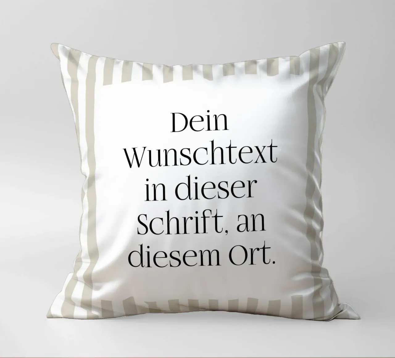 Wunschtext mit beigen Streifen kussen van WORTSPIEL