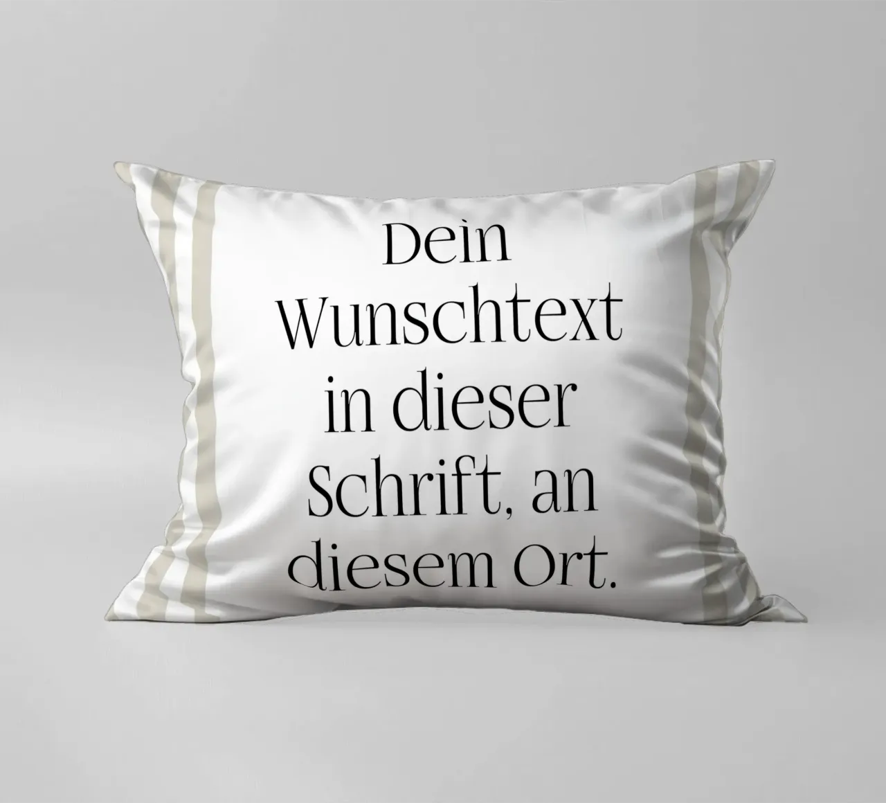 Wunschtext mit beigen Streifen kussen van WORTSPIEL