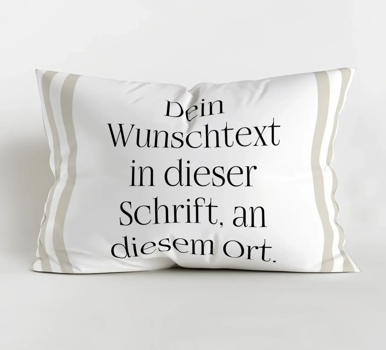 Wunschtext mit beigen Streifen kussen van WORTSPIEL