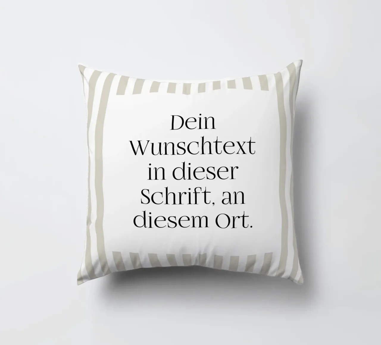 Wunschtext mit beigen Streifen cuscino da WORTSPIEL