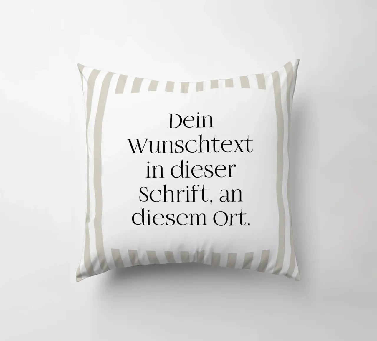 Wunschtext mit beigen Streifen kussen van WORTSPIEL