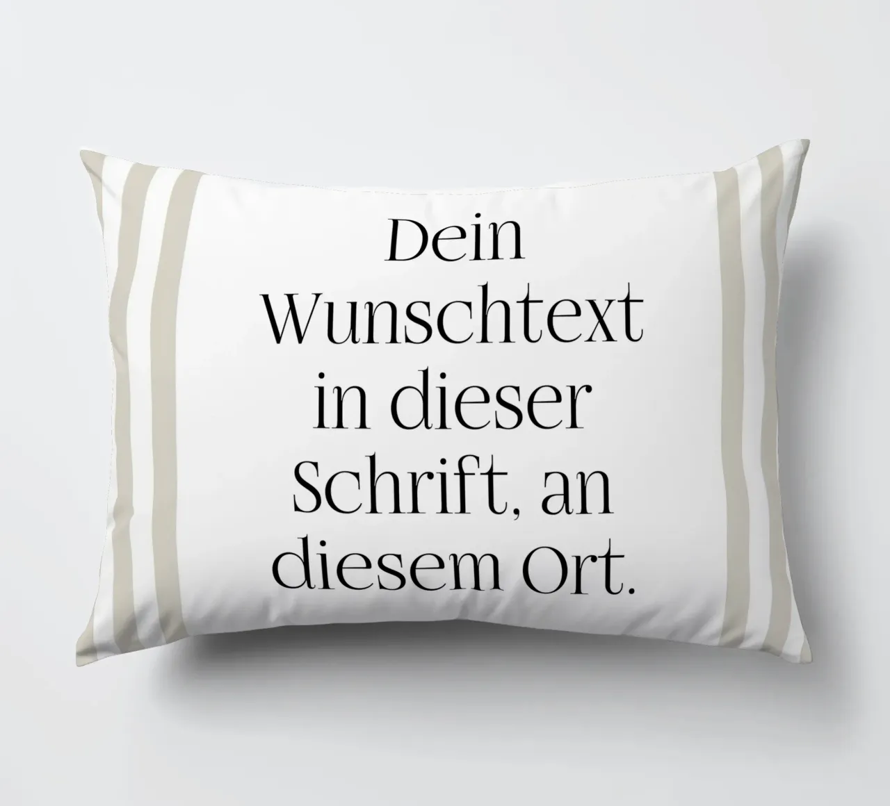 Wunschtext mit beigen Streifen kussen van WORTSPIEL
