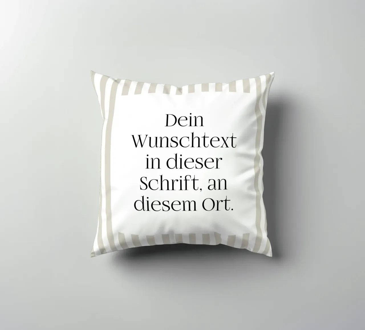 Wunschtext mit beigen Streifen cuscino da WORTSPIEL