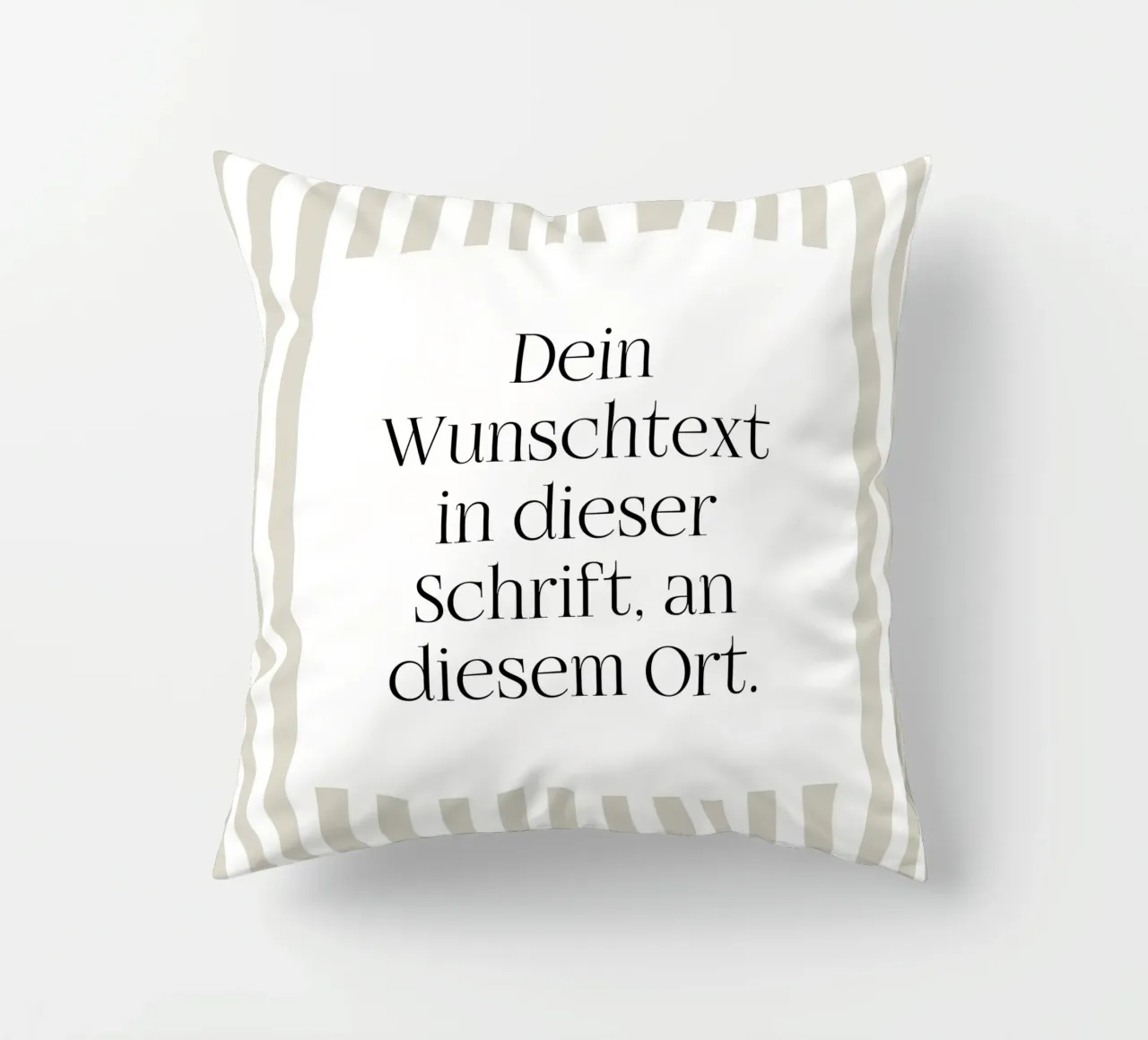 Wunschtext mit beigen Streifen kussen van WORTSPIEL