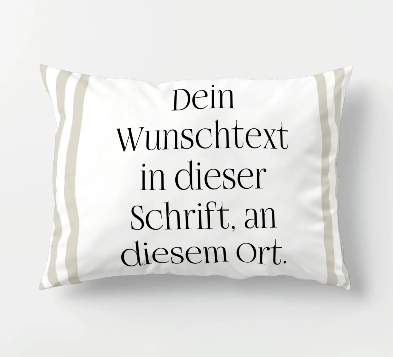 Wunschtext mit beigen Streifen kussen van WORTSPIEL
