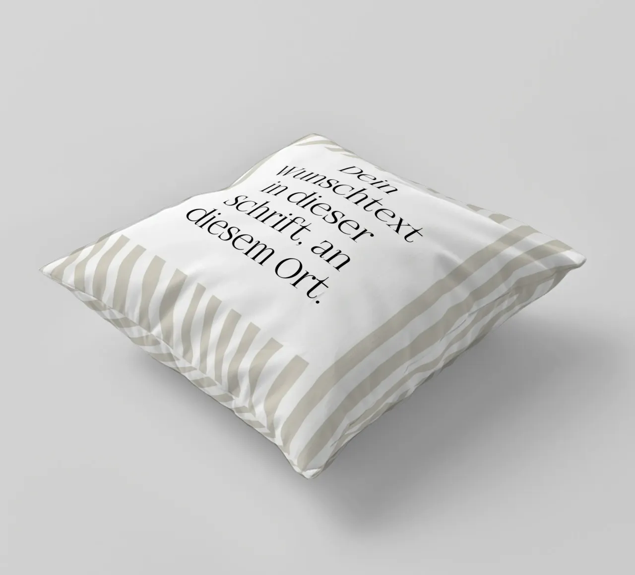 Wunschtext mit beigen Streifen kussen van WORTSPIEL