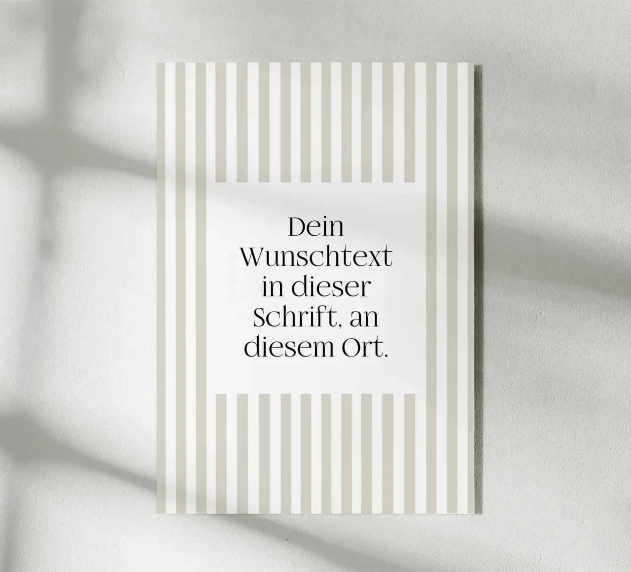 Wunschtext mit beigen Streifen metacrilato de WORTSPIEL