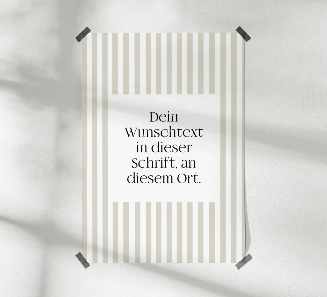 Wunschtext mit beigen Streifen hahnemühle van WORTSPIEL