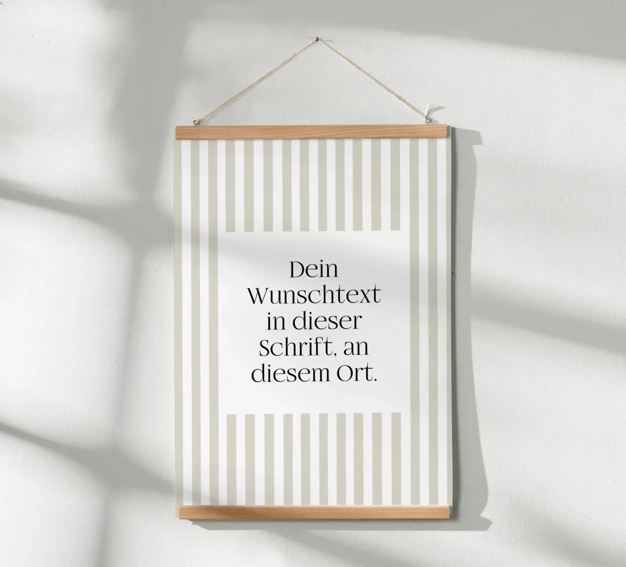 Wunschtext mit beigen Streifen poster da WORTSPIEL