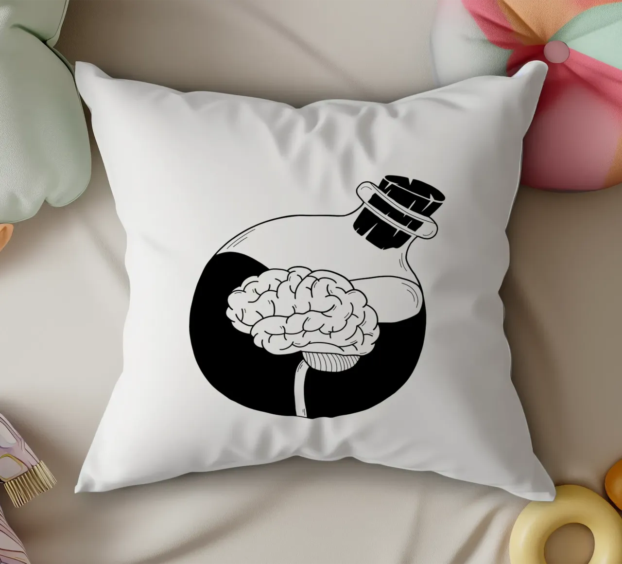 Be A Brain cuscino da byh.illustration