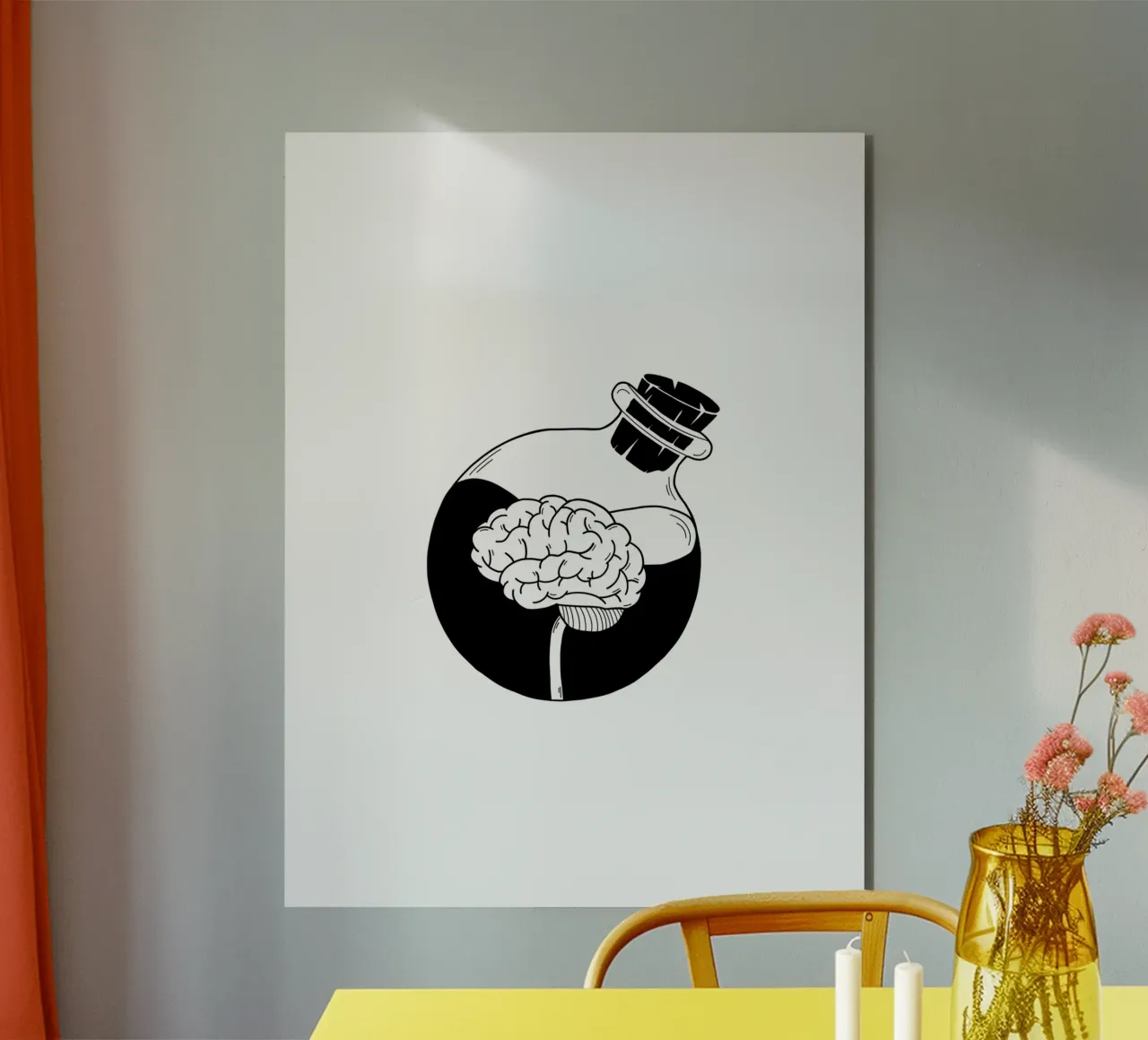 Be A Brain alluminio dibond da byh.illustration
