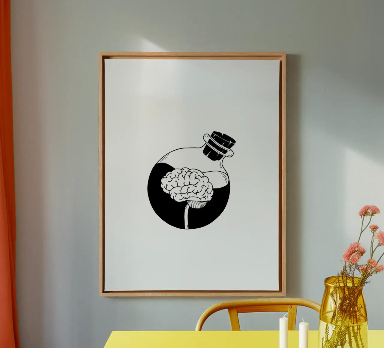 Be A Brain tela con Cornice a cassetta da byh.illustration