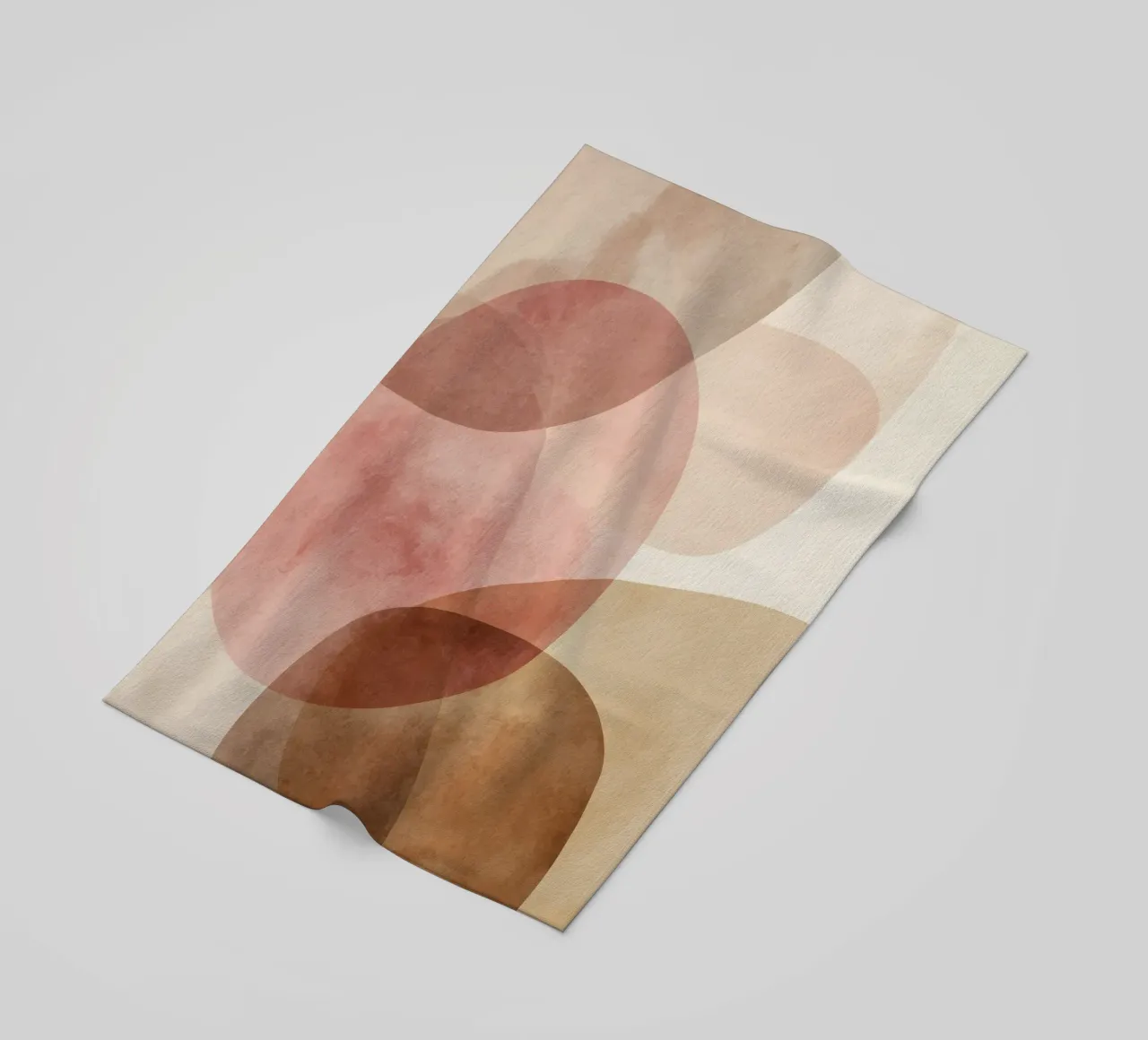 Warm watercolor abstract with soft overlapping circles beach towel by Artbyvo
