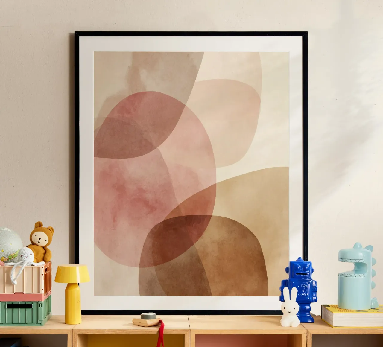 Warm watercolor abstract with soft overlapping circles hahnemühle by Artbyvo