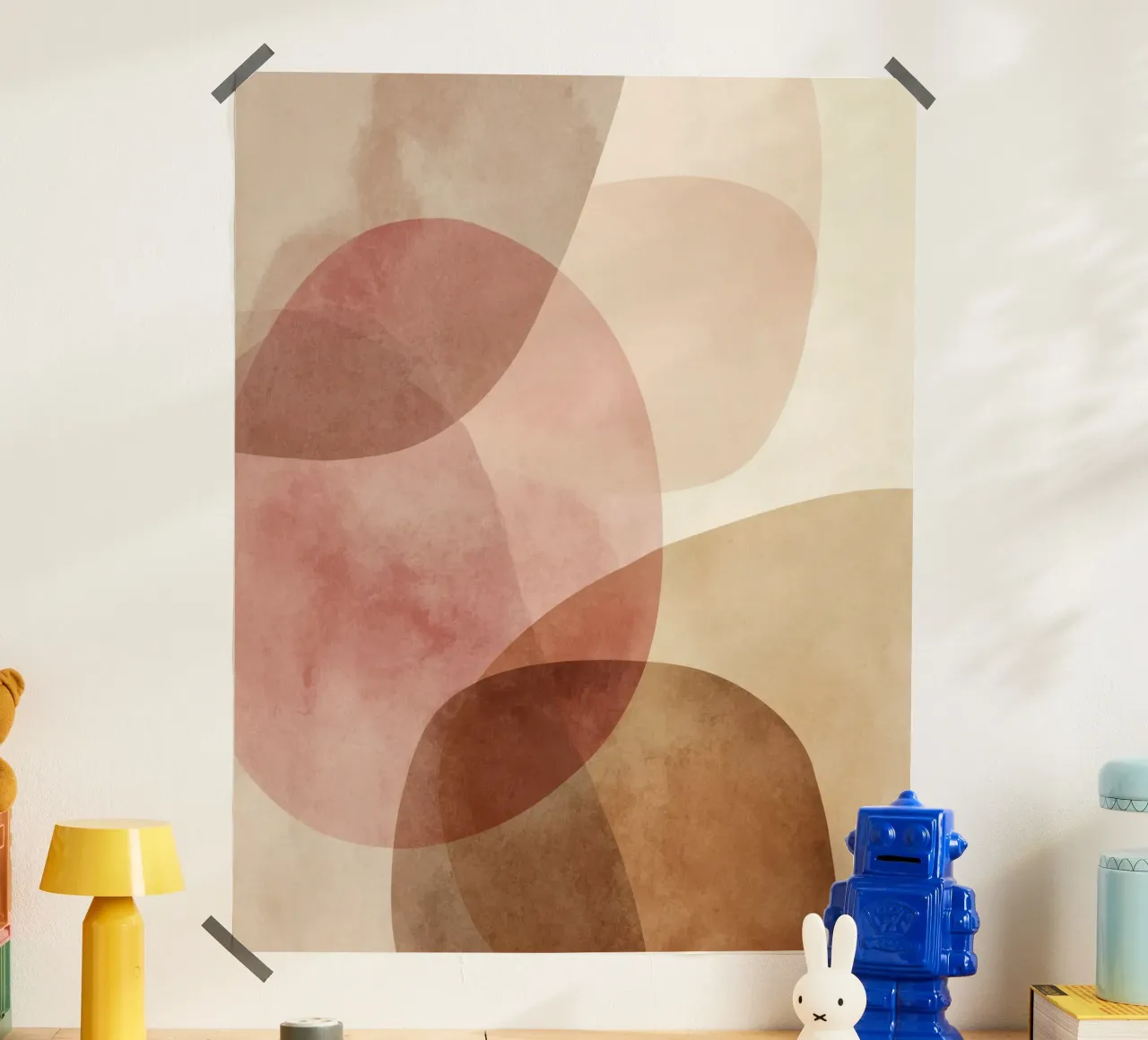 Warm watercolor abstract with soft overlapping circles hahnemühle by Artbyvo