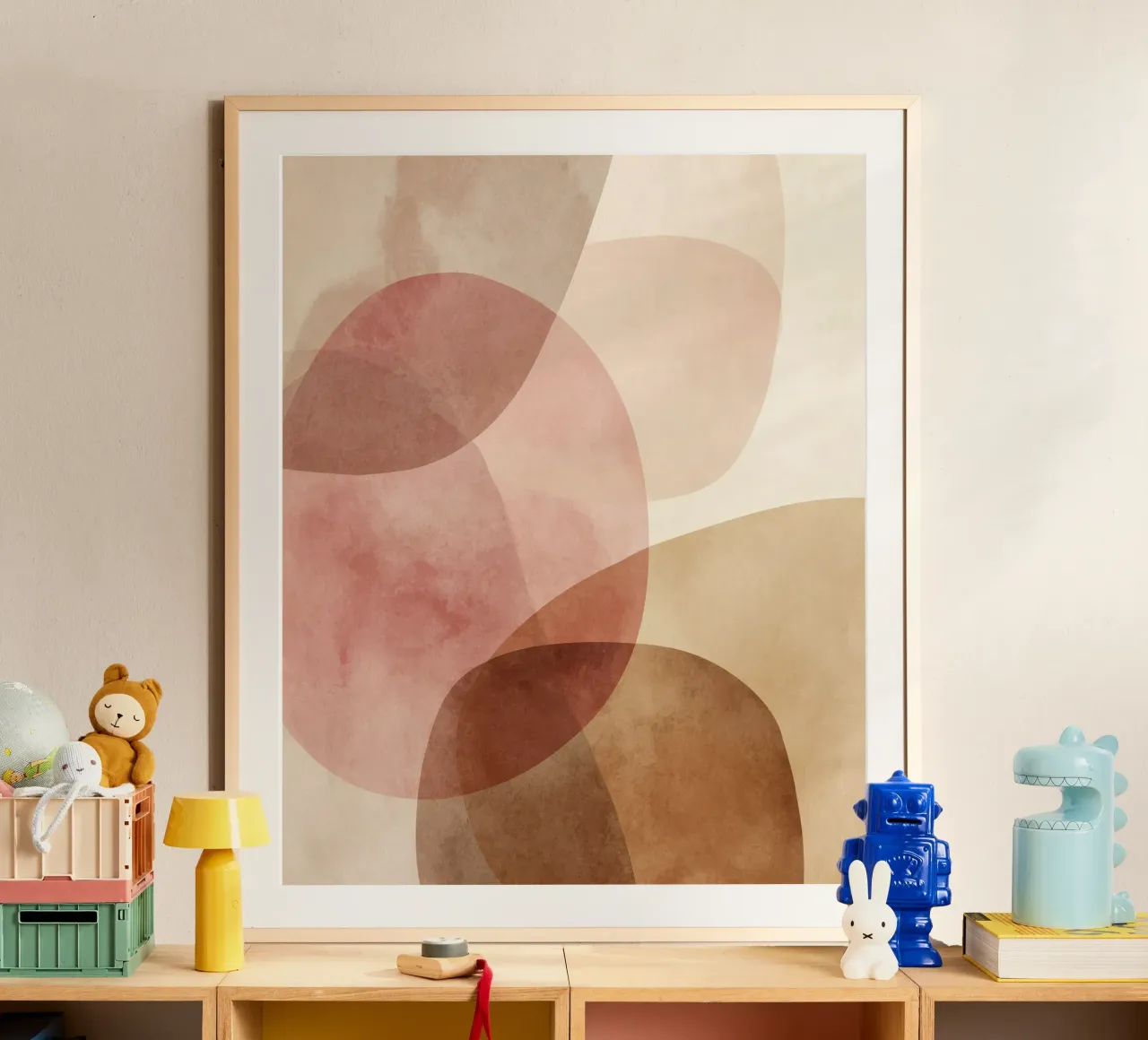 Warm watercolor abstract with soft overlapping circles hahnemühle by Artbyvo