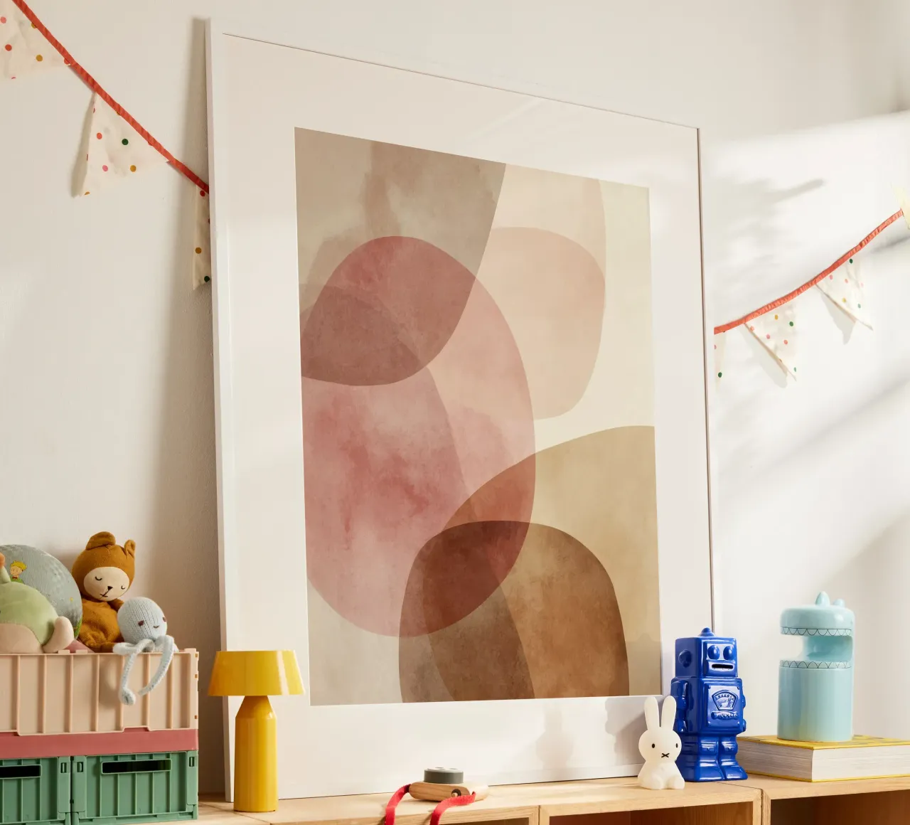 Warm watercolor abstract with soft overlapping circles hahnemühle by Artbyvo