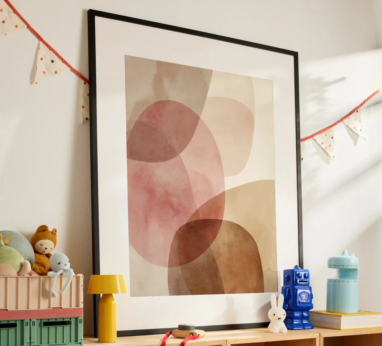 Warm watercolor abstract with soft overlapping circles hahnemühle by Artbyvo