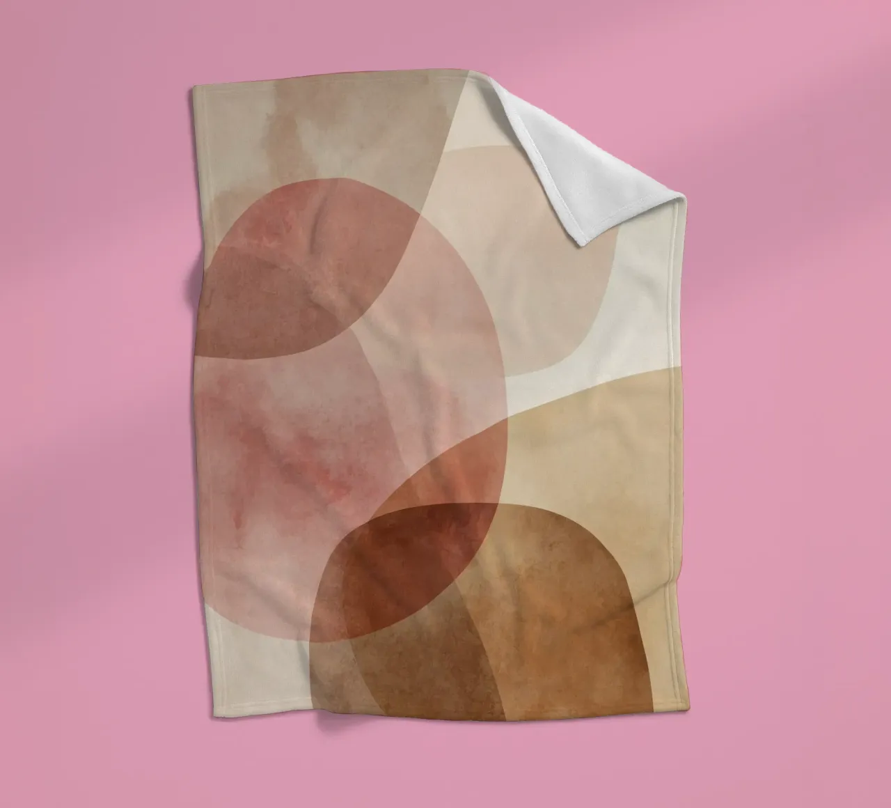 Warm watercolor abstract with soft overlapping circles fleece blanket by Artbyvo