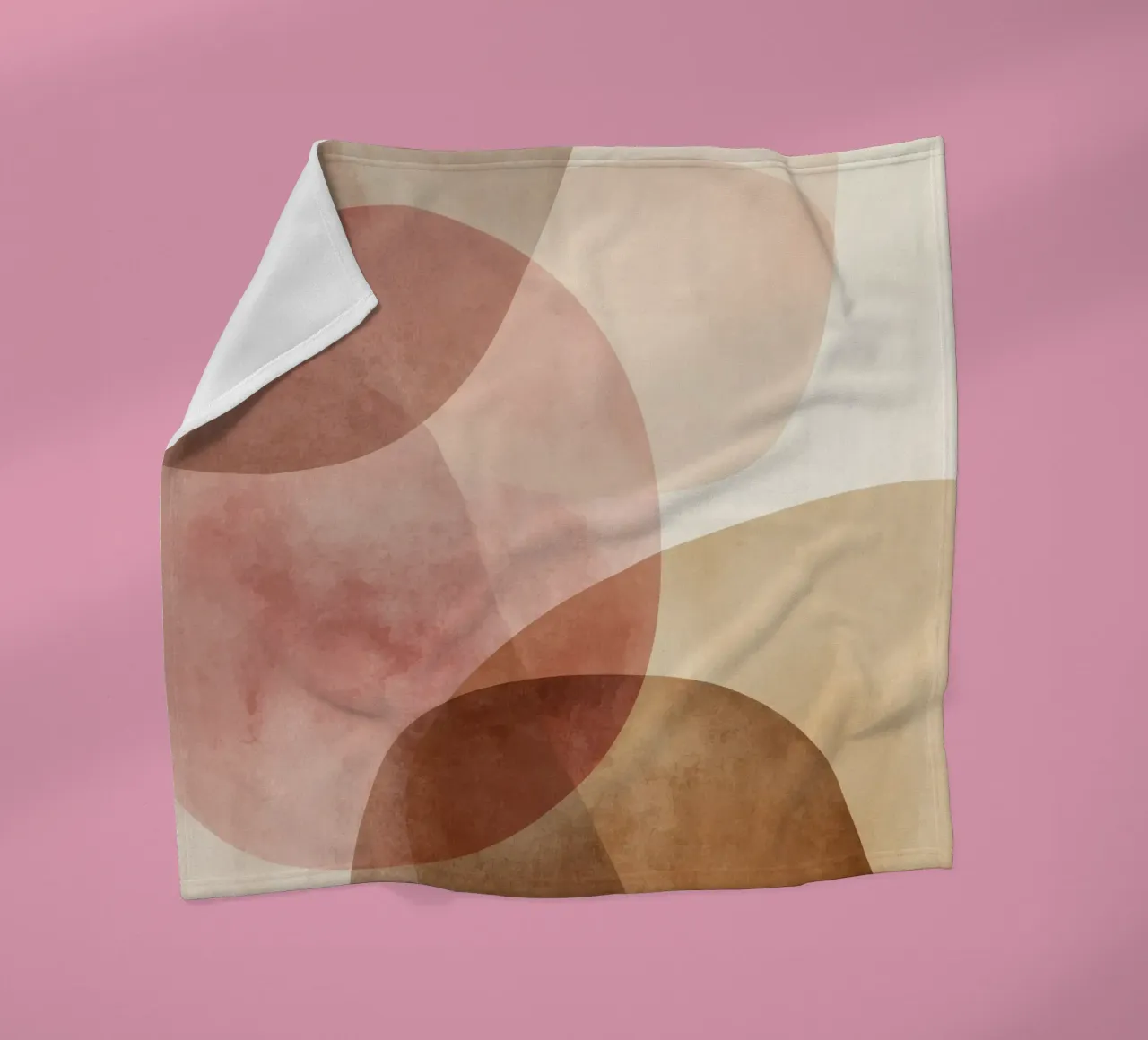 Warm watercolor abstract with soft overlapping circles fleece blanket by Artbyvo