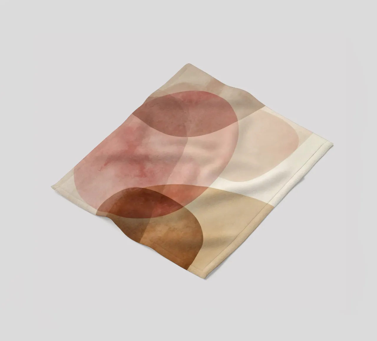 Warm watercolor abstract with soft overlapping circles fleece blanket by Artbyvo