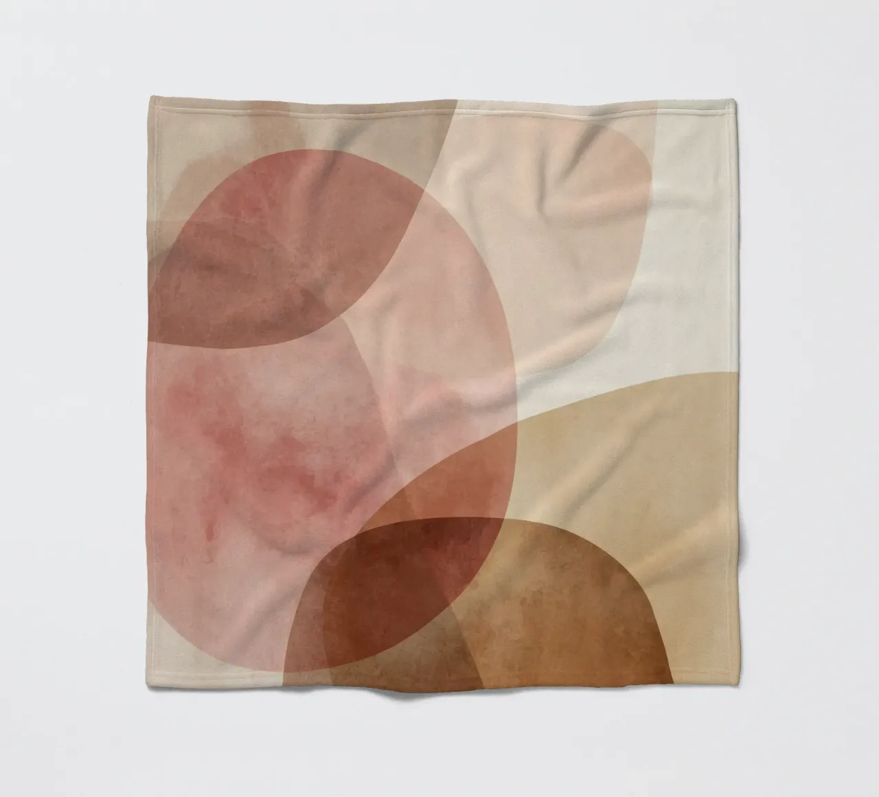 Warm watercolor abstract with soft overlapping circles fleece blanket by Artbyvo
