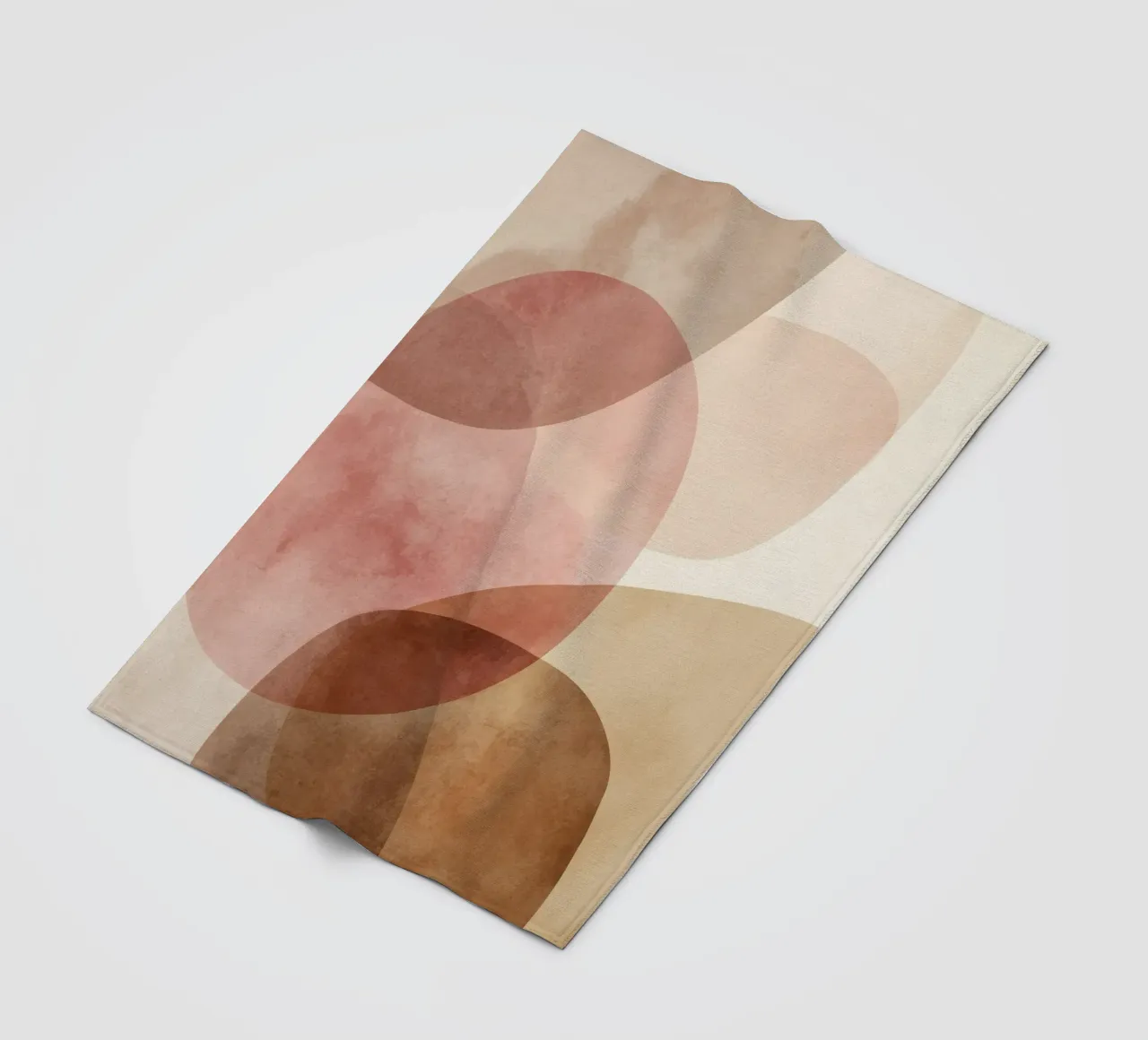 Warm watercolor abstract with soft overlapping circles fleece blanket by Artbyvo