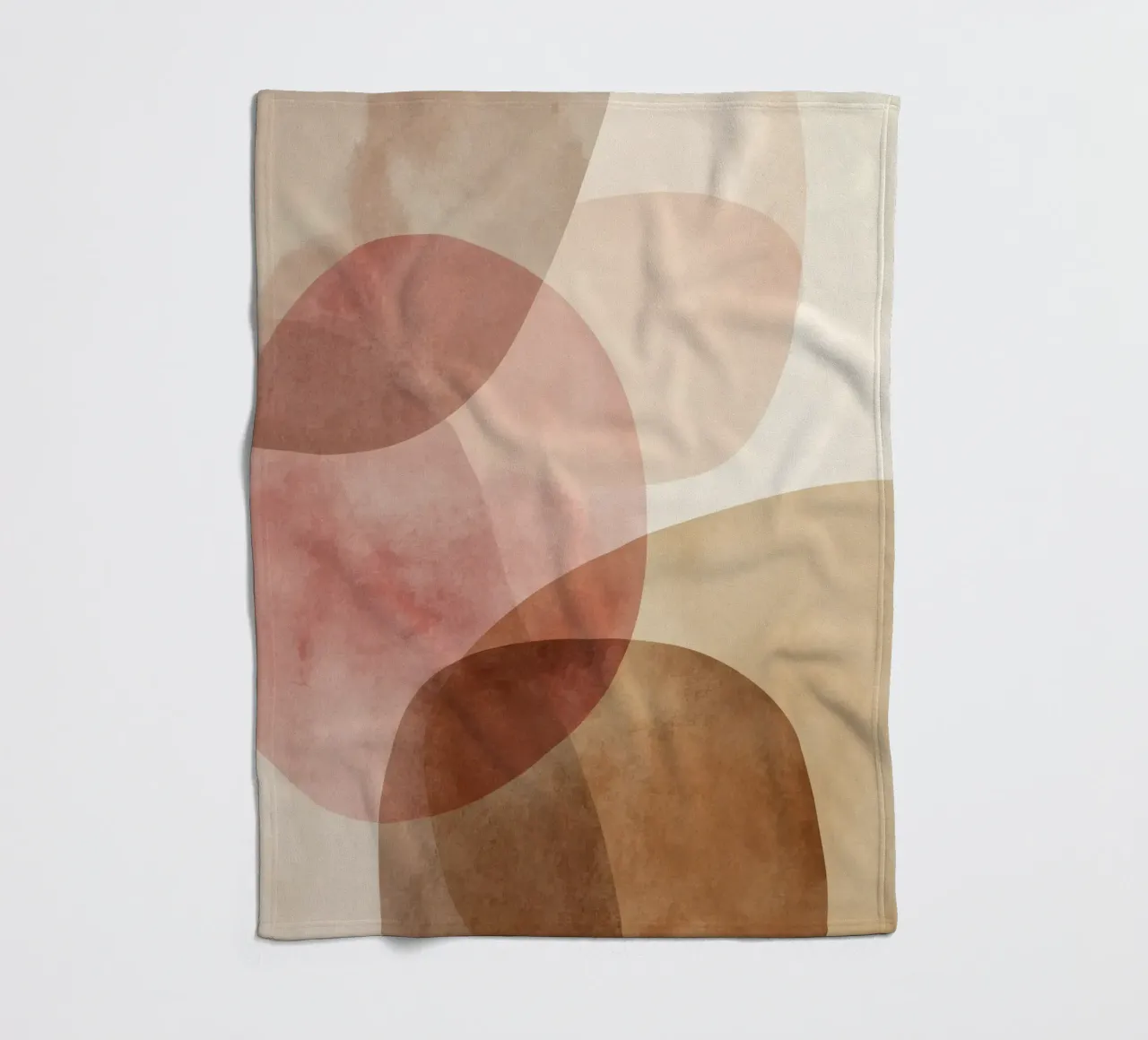 Warm watercolor abstract with soft overlapping circles fleece blanket by Artbyvo