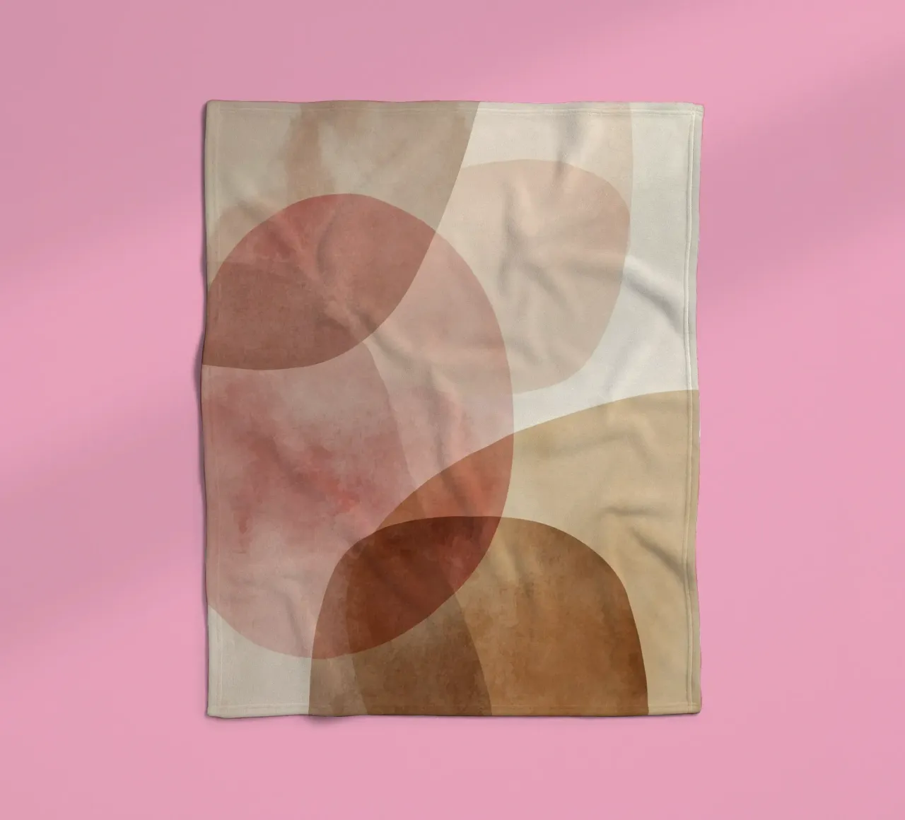 Warm watercolor abstract with soft overlapping circles fleece blanket by Artbyvo