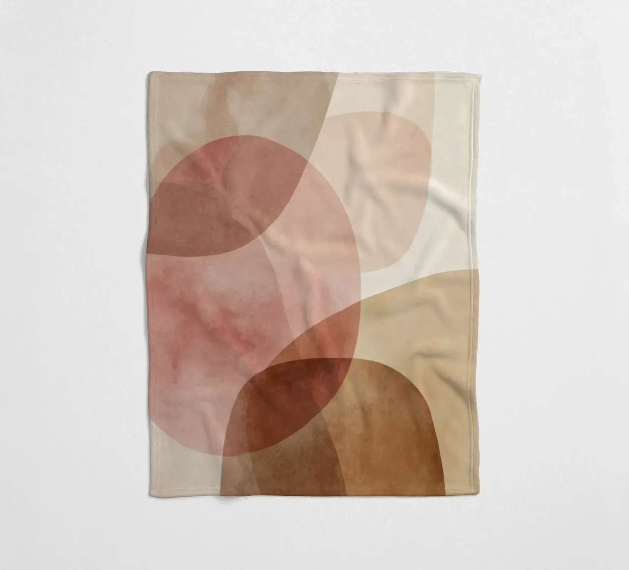 Warm watercolor abstract with soft overlapping circles fleece blanket by Artbyvo
