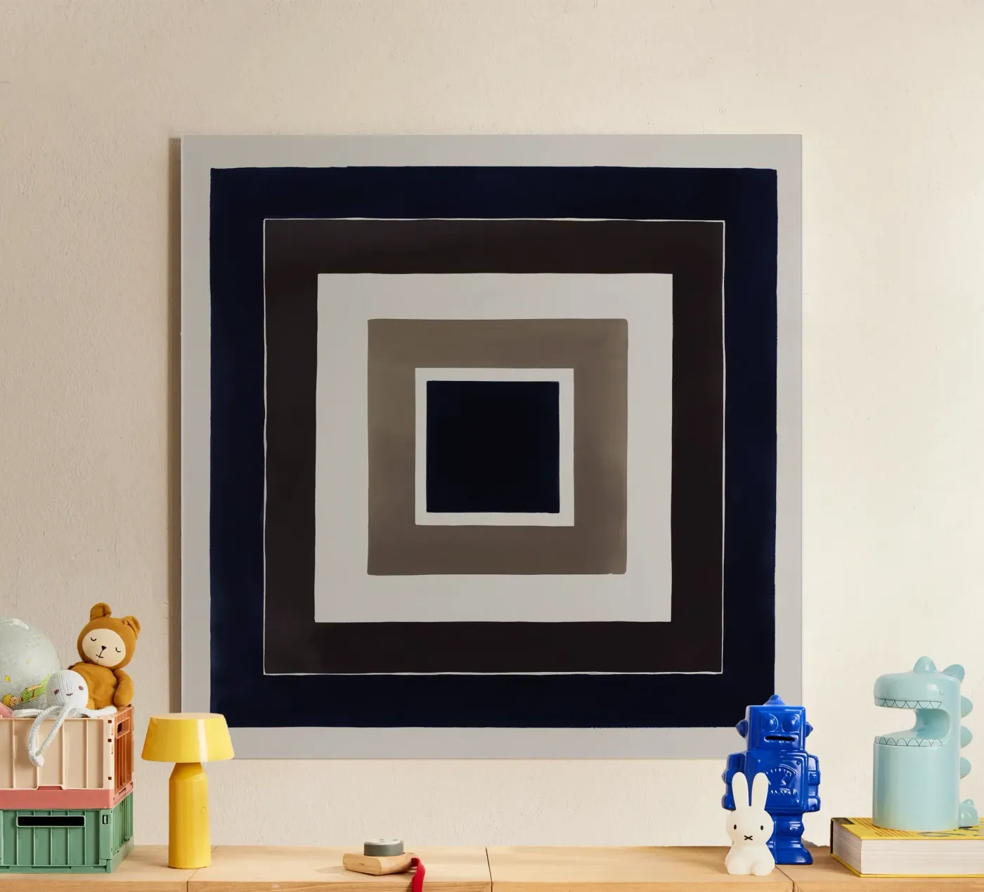 Earth & Indigo Squares plexiglass da Form & Field Studio