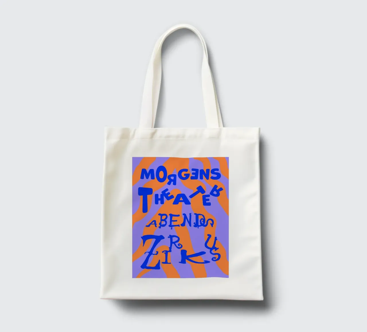 morgens Theater abends Zirkus (in 7 Farbvarianten) borsa in juta da FRICKE DESIGN