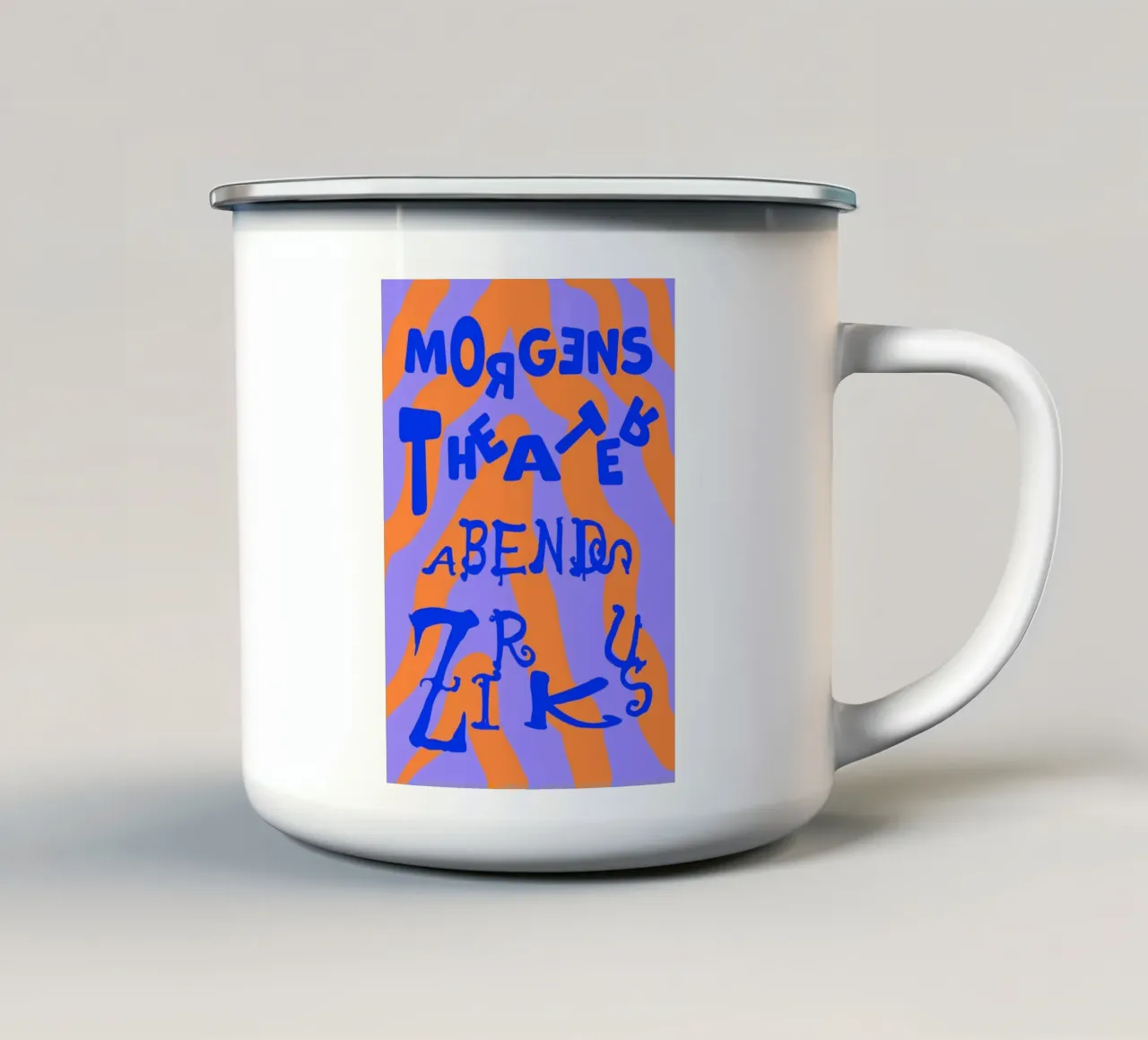 morgens Theater abends Zirkus (in 7 Farbvarianten) tazza in smalto da FRICKE DESIGN