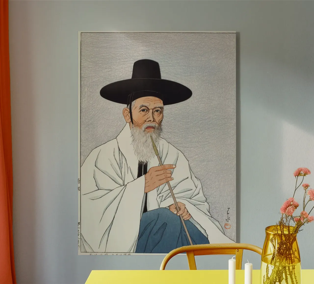 Ritratto di anziano coreano con pipa plexiglass da dawnthesea