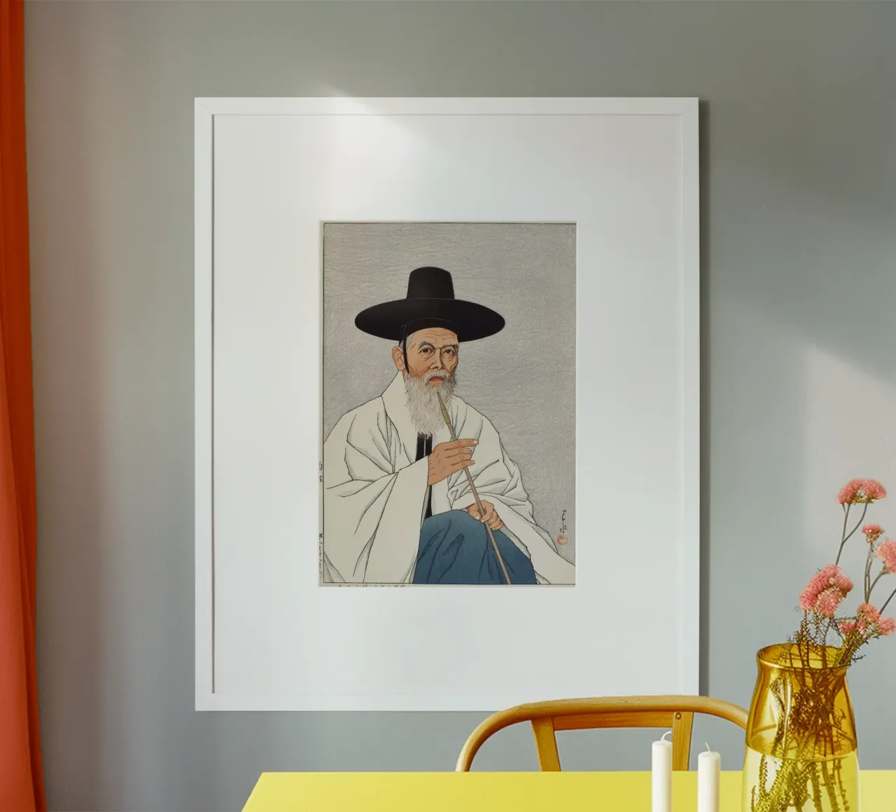Ritratto di anziano coreano con pipa poster da dawnthesea