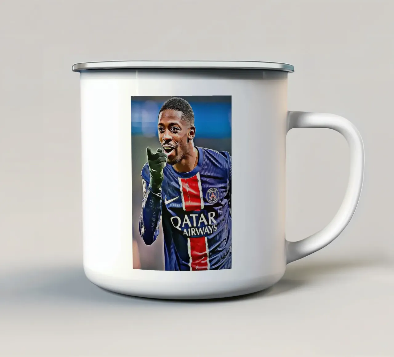 Ousmane Dembélé - Passione per Parigi tazza in smalto da ArdanART