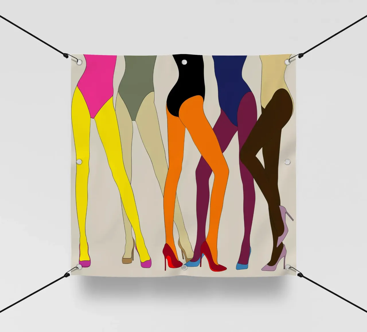 GAMBE CON TACCHI ALTI E DITA DEI PIEDI telo in pvc da ARTOMATIC