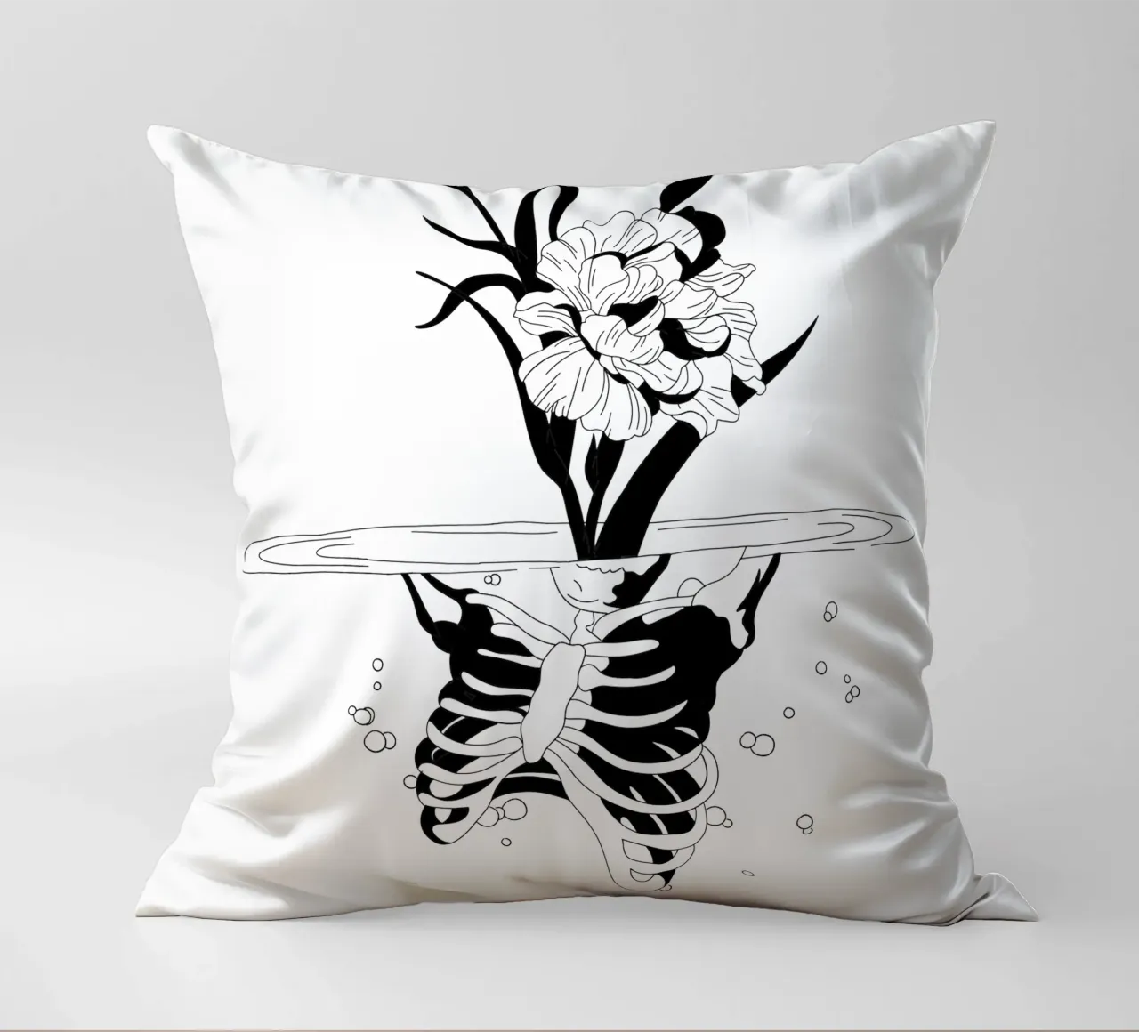 Flowerskull cuscino da byh.illustration